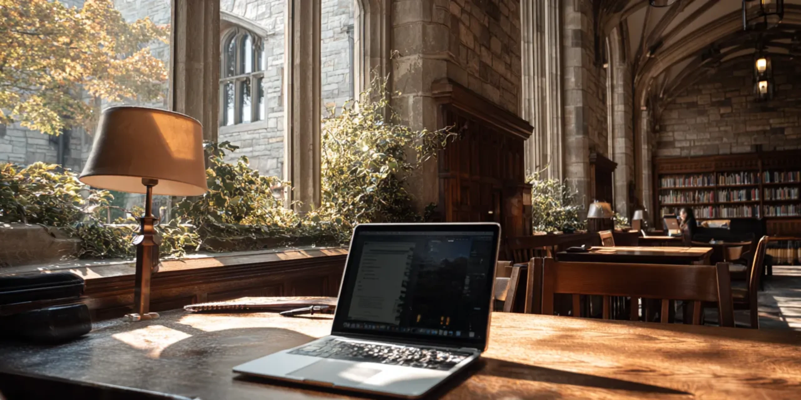 Oxbridge university library desk