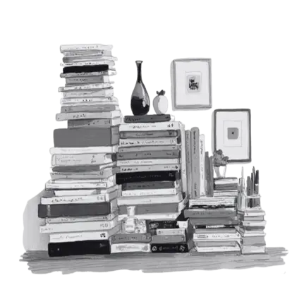 Books on top of table