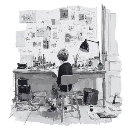 Child at desk studying