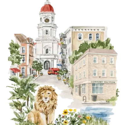 An illustration of Lionheart School in West London