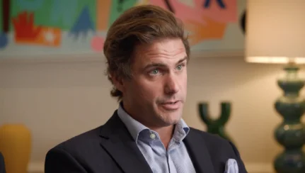 Rupert Syme giving interview