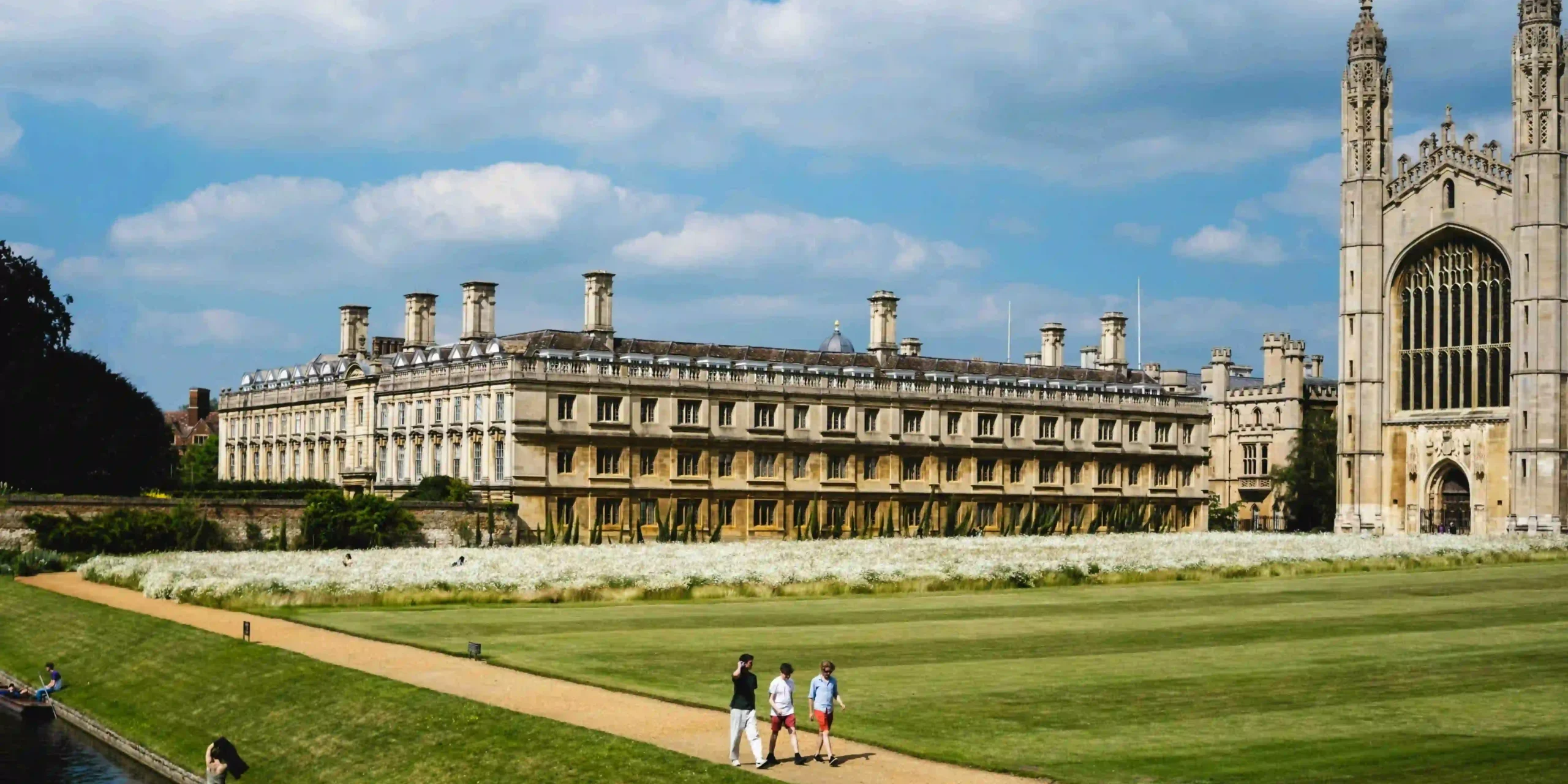 Panoramic view of Kings College Cambridge in Summer