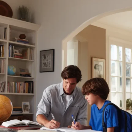 A homeschooling tutor in a beautiful home