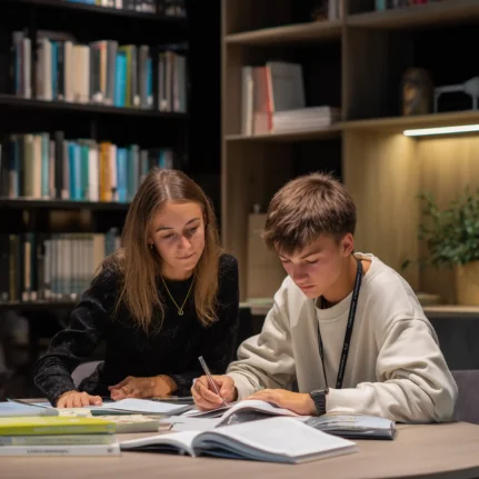 Private tutor and student face to face tutoring session at home