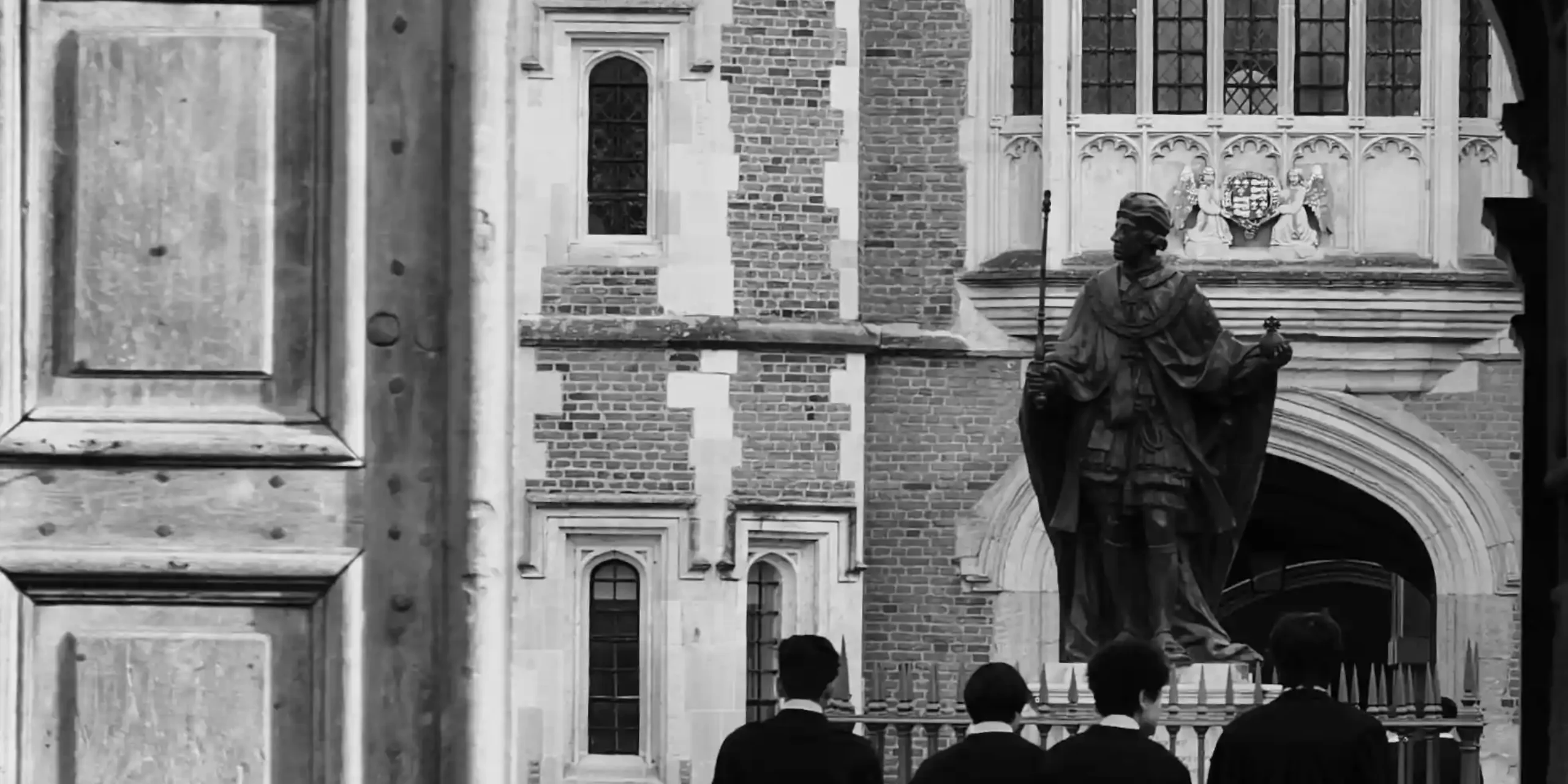 Students walk through Eton College