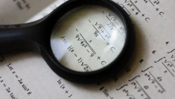 Maths equations in a textbook