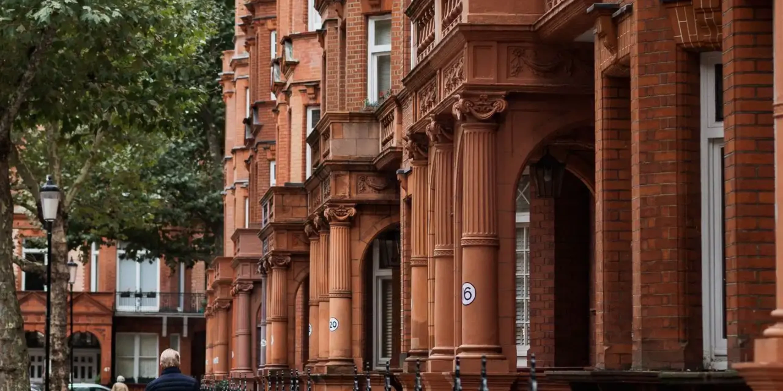 Red brick mansions in Kensington and Chelsea