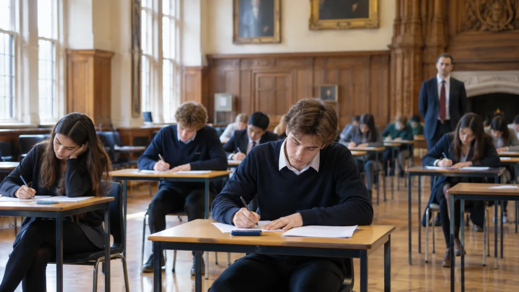 Students sitting an admissions exam, illustrating what replaced the Mathematics Admissions Test for Oxford applicants.