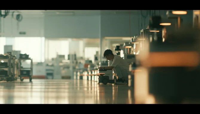 Student in a robotics lab